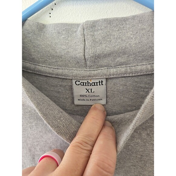 Carhartt Mock Neck Long Sleeve T Shirt Gray Minimalist Workwear XL - Picture 6 of 9